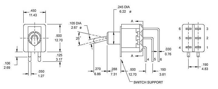 紅色兩檔鈕子開(kāi)關(guān)TS8-202C4   