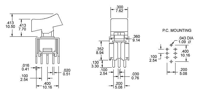 r48-202r2六腳兩檔立式尖腳鈕子開關(guān) r48-202r2六腳兩檔立式尖腳鈕子開關(guān)