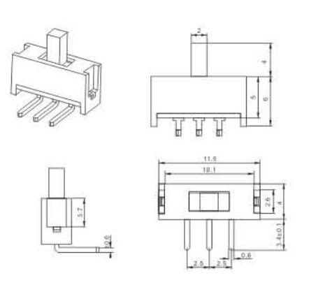 MSK-12E04撥動開關圖紙
