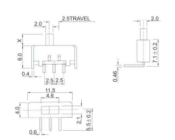 SS-12G21(1p1t)撥動開關規格圖