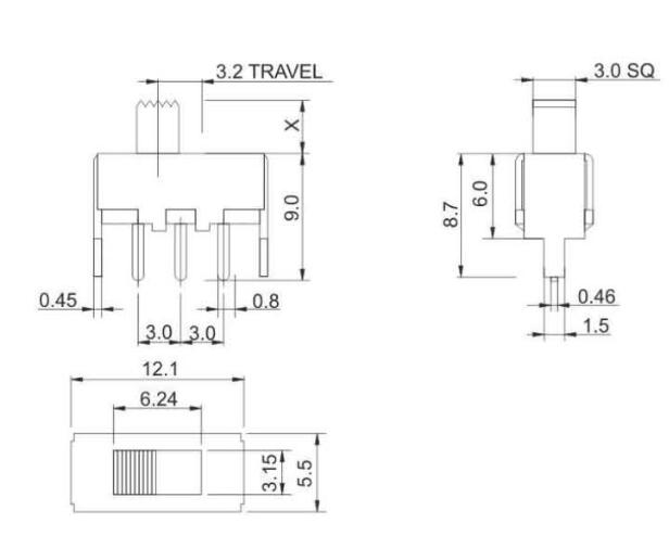 SS-12F44(1p1t)撥動開關圖紙