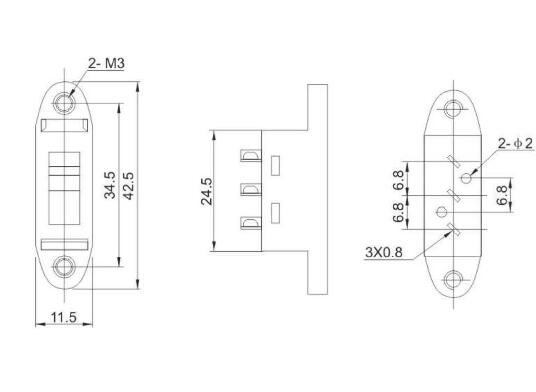 帶耳撥動開關圖紙 帶耳撥動開關圖紙