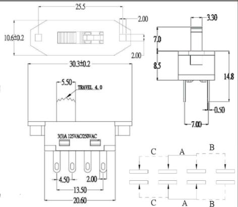 大電流撥動(dòng)開(kāi)關(guān)圖紙 大電流撥動(dòng)開(kāi)關(guān)圖紙