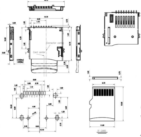 TF卡座圖紙封裝 TF卡座圖紙封裝