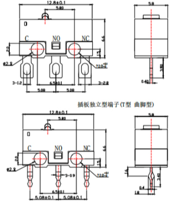 微動開關焊線型端子 微動開關焊線型端子