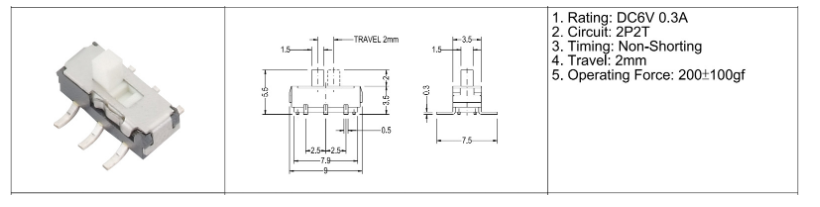 撥動開關6腳使用說明書