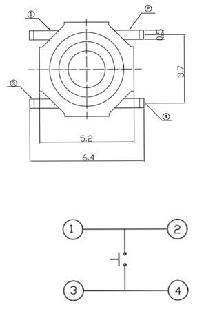 輕觸按鍵四腳開關工作原理